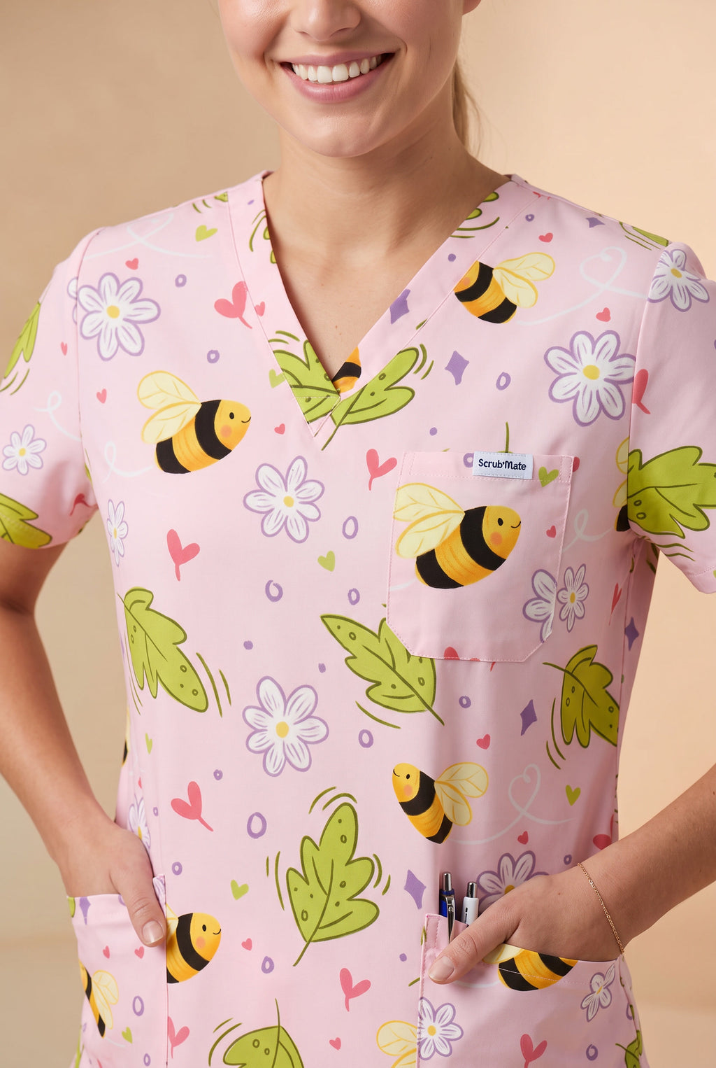 Honey Bloom Nursing Scrub Set