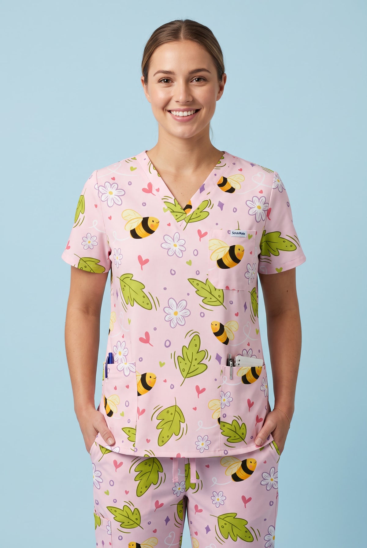 Honey Bloom Nursing Scrub Set