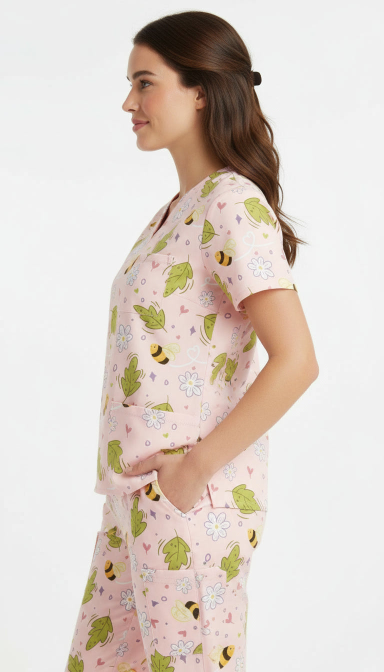 Honey Bloom Nursing Scrub Set