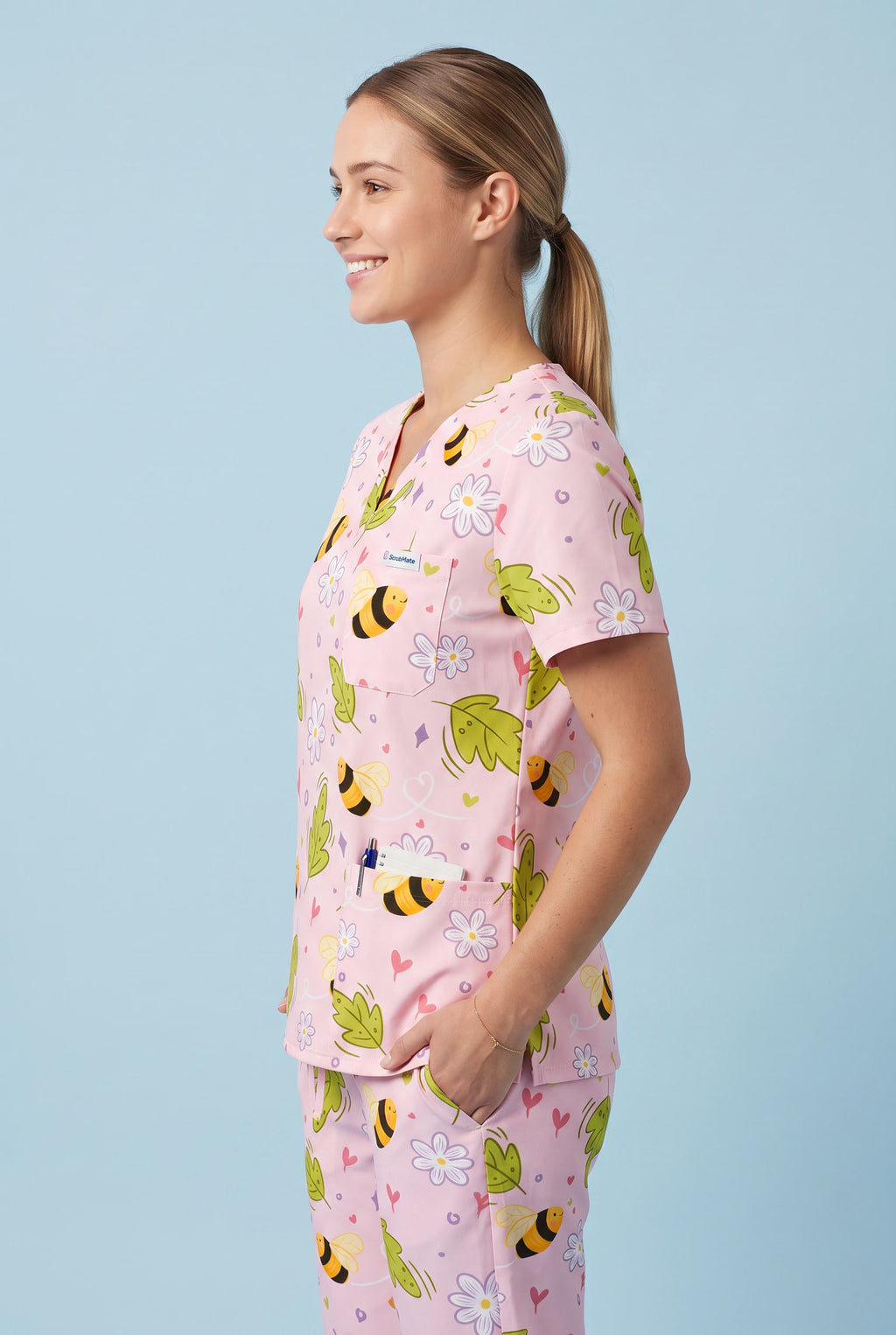 Honey Bloom Nursing Scrub Set