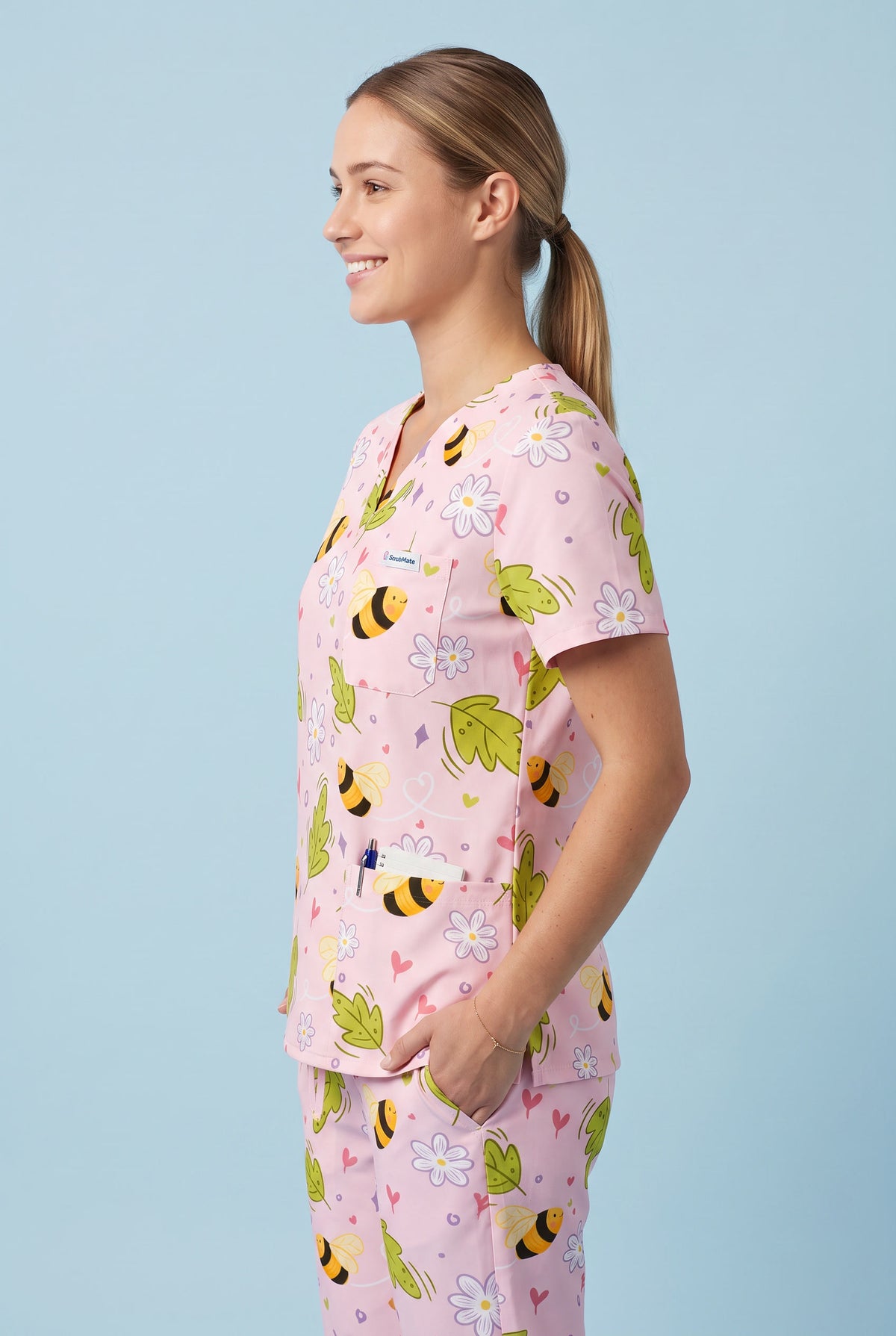 Honey Bloom Nursing Scrub Set